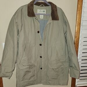 L.L. Bean Barn Chore Coat Jacket Corduroy Collar Size XL Reg